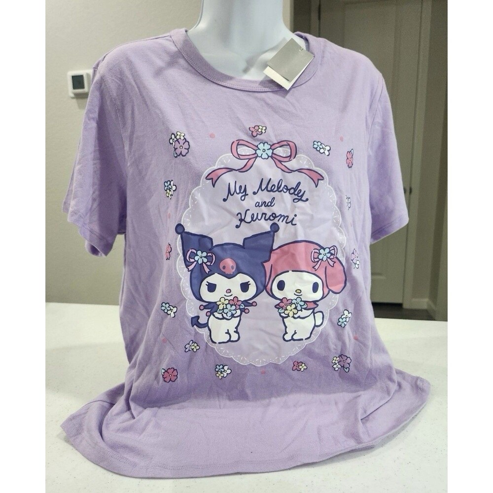 Sanrio My Melody Kuromi Purple Graphic Women's T-Shirt M